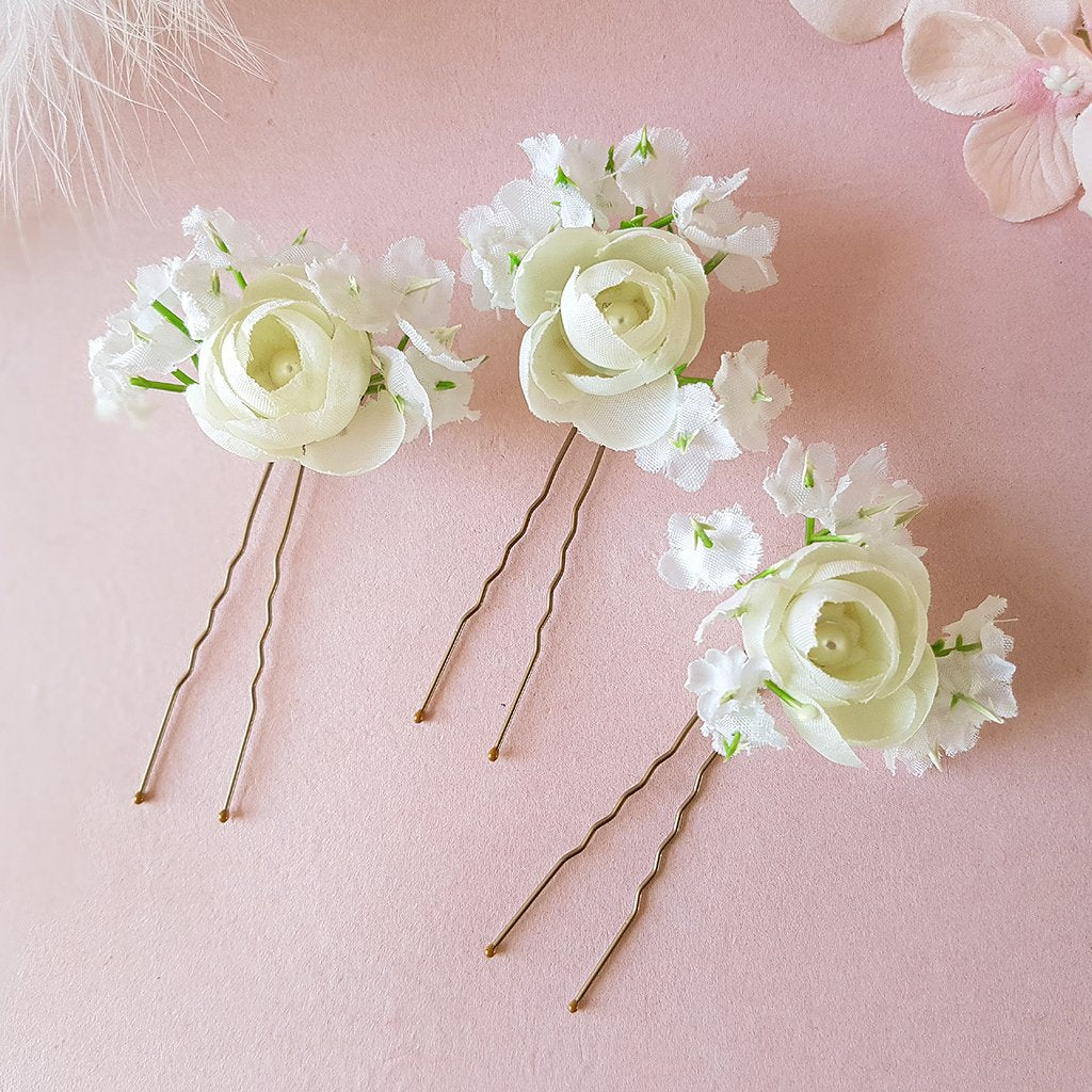 Pale Pink Flower Pins Baby's Breath, Set Floral Hair Pins, Blush Bobby  Wedding Pin, Peach Bridesmaid Pin - Yahoo Shopping