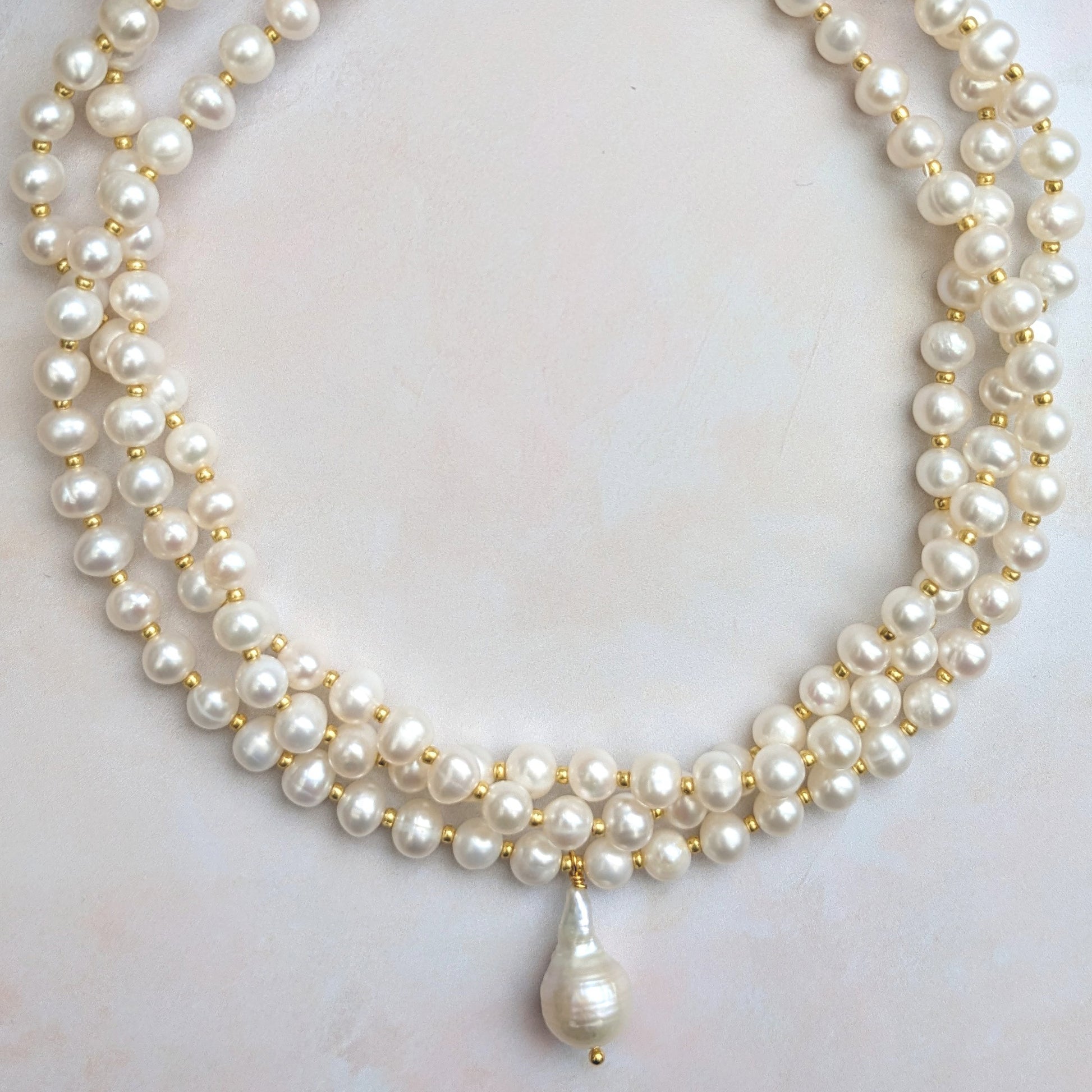 Pearl choker necklace for brides - Susie Warner