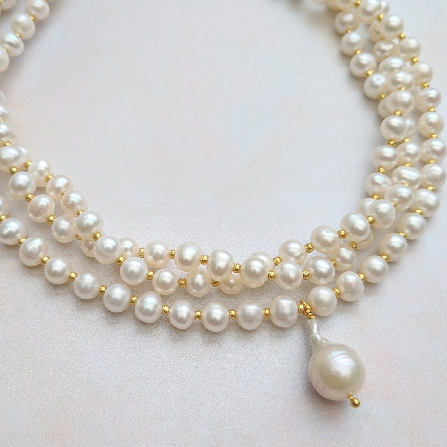 pearl choker necklace detail - Susie Warner