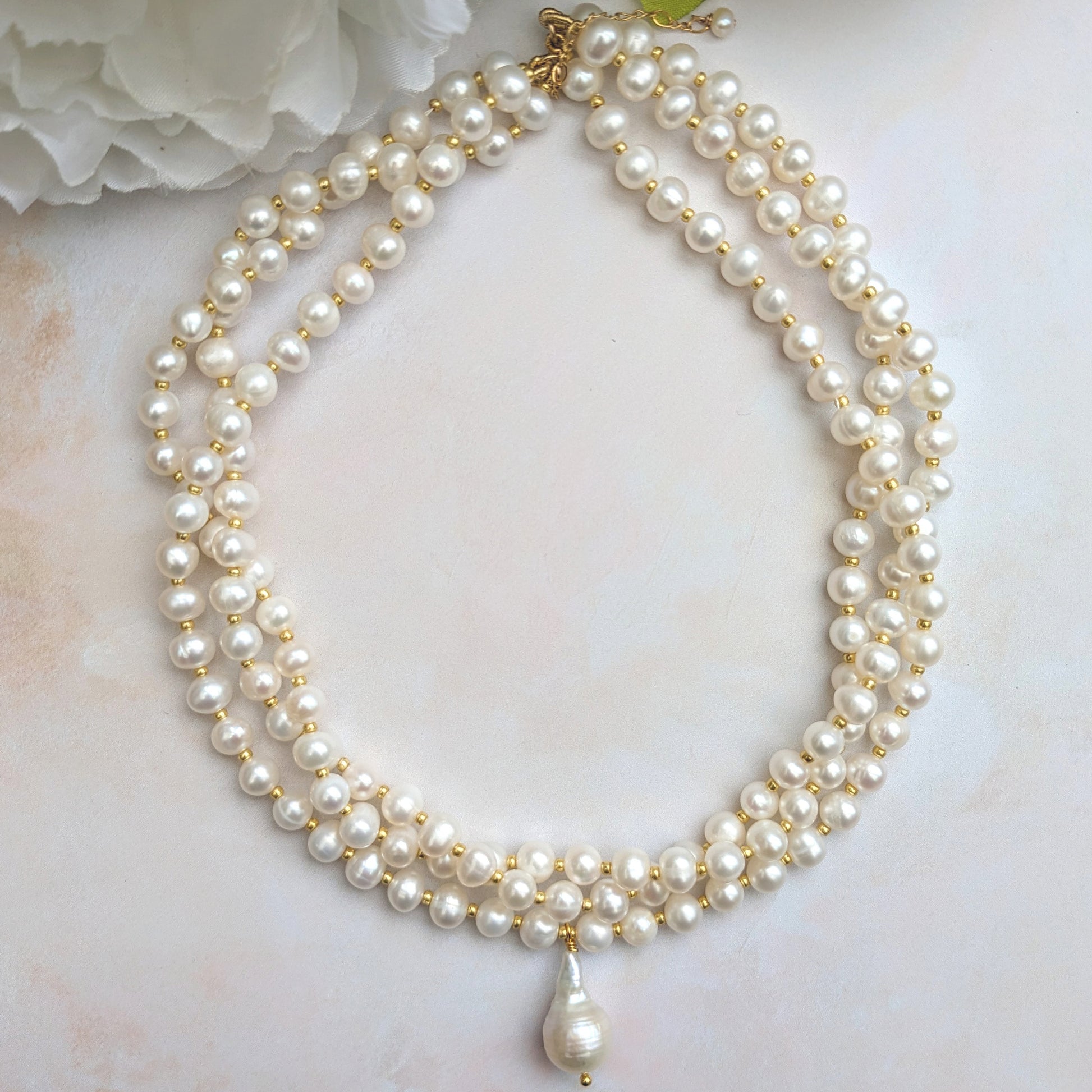 Pearl choker necklace for weddings - Susie Warner