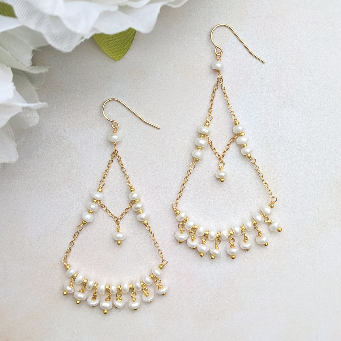 Pearl Chandelier Earrings for Weddings - Susie Warner