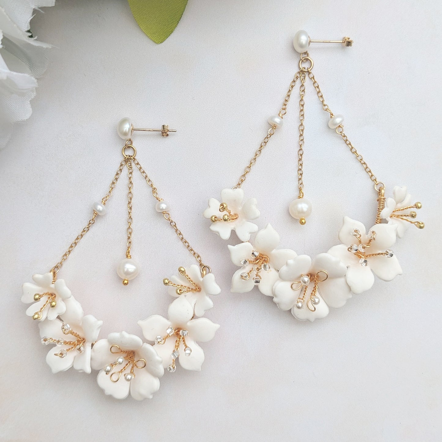 Statement Flower Earrings for brides - Susie Warner
