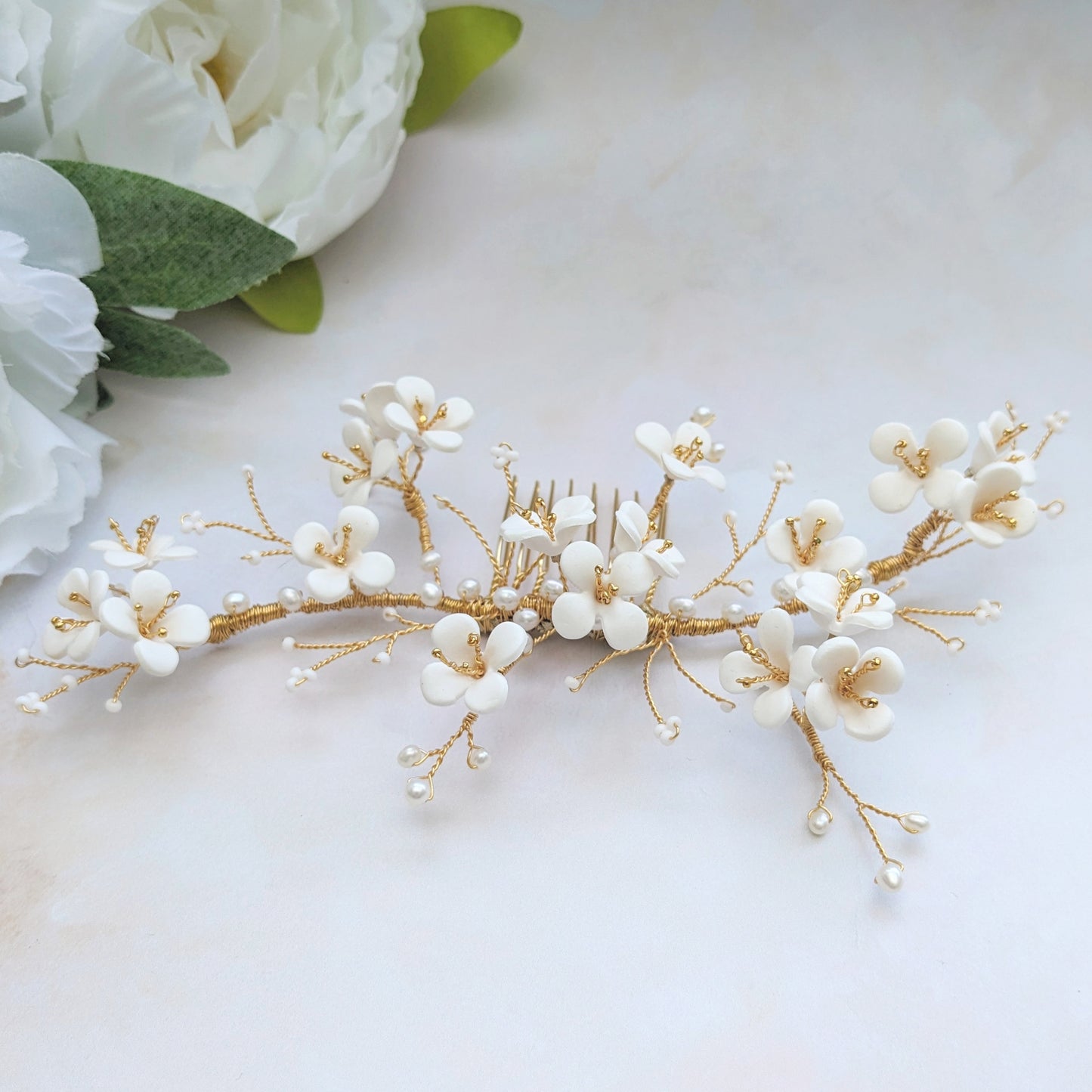 Modern floral wedding hair accessories for brides - Susie Warner