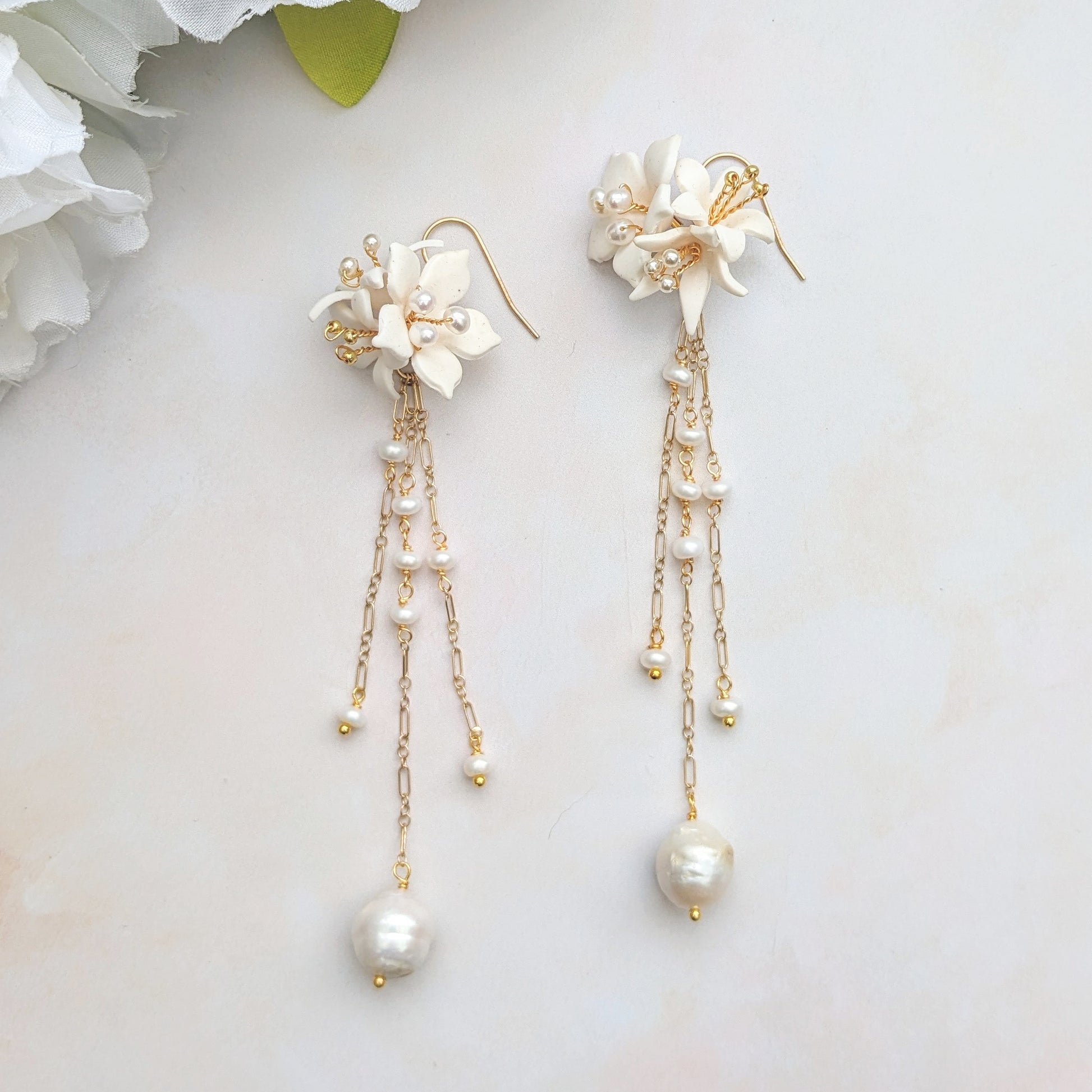 Flower Wedding Earrings for Brides - Susie Warner