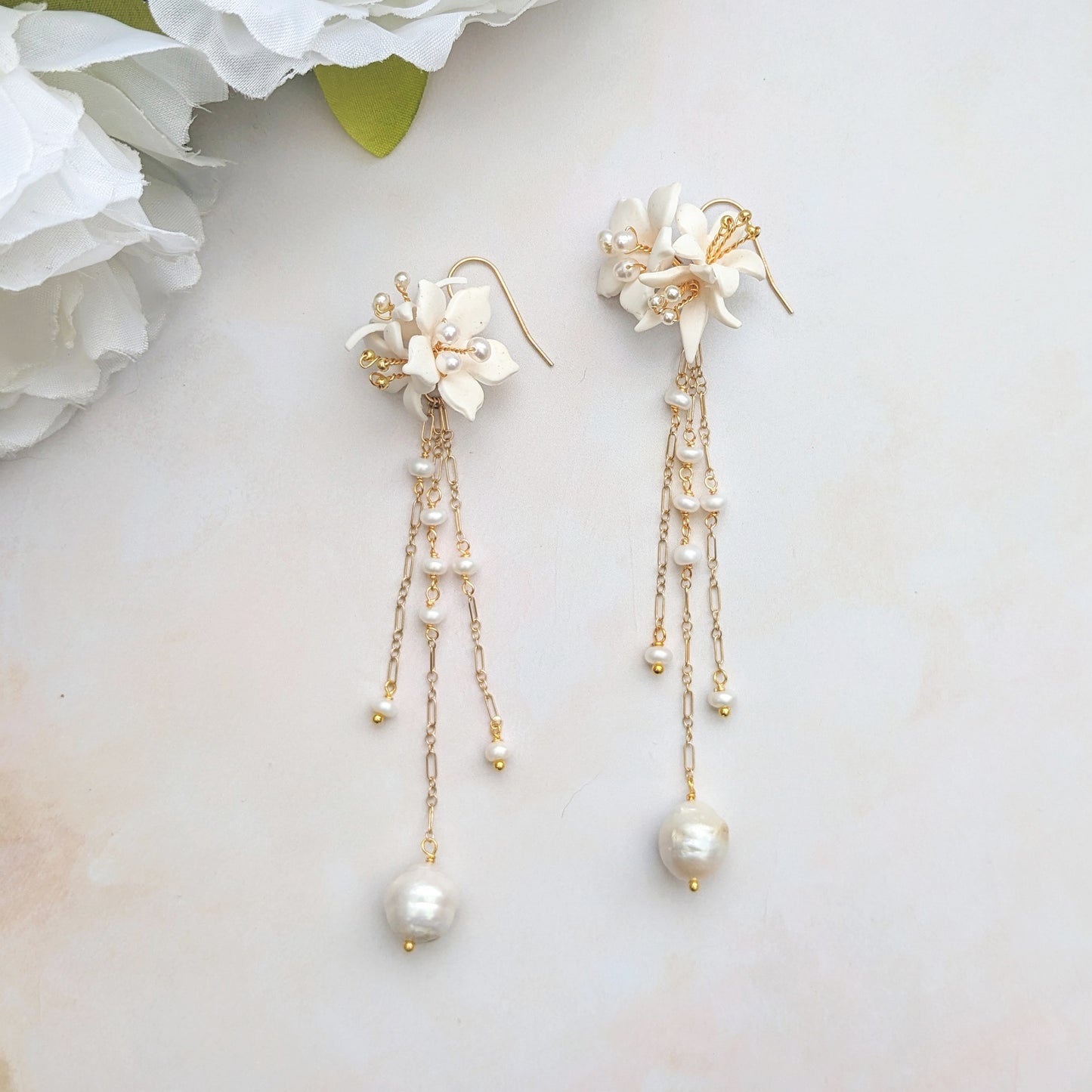 Floral Drop Earrings for weddings - Susie Warner