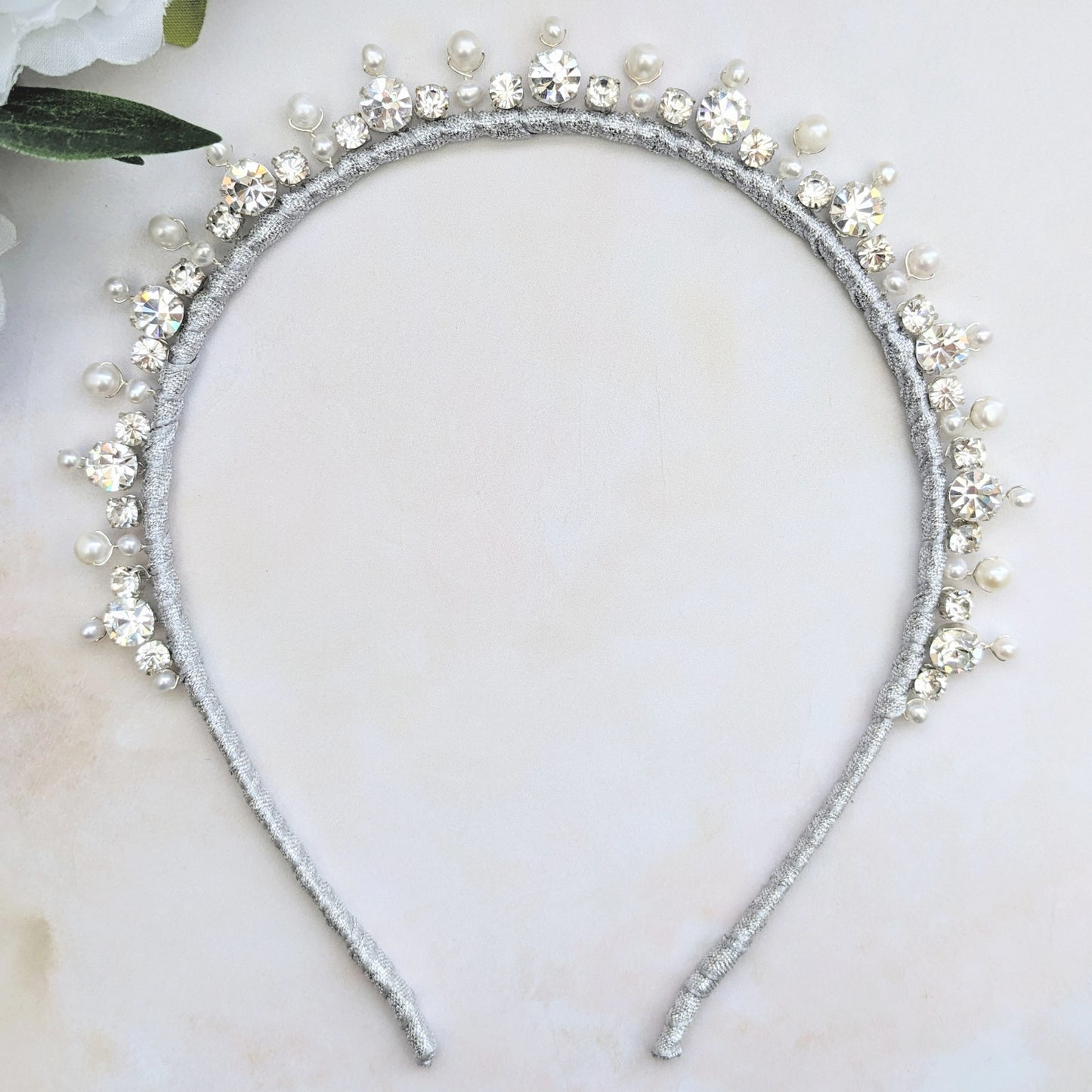 Pearl & Crystal Wedding Headband - Susie Warner
