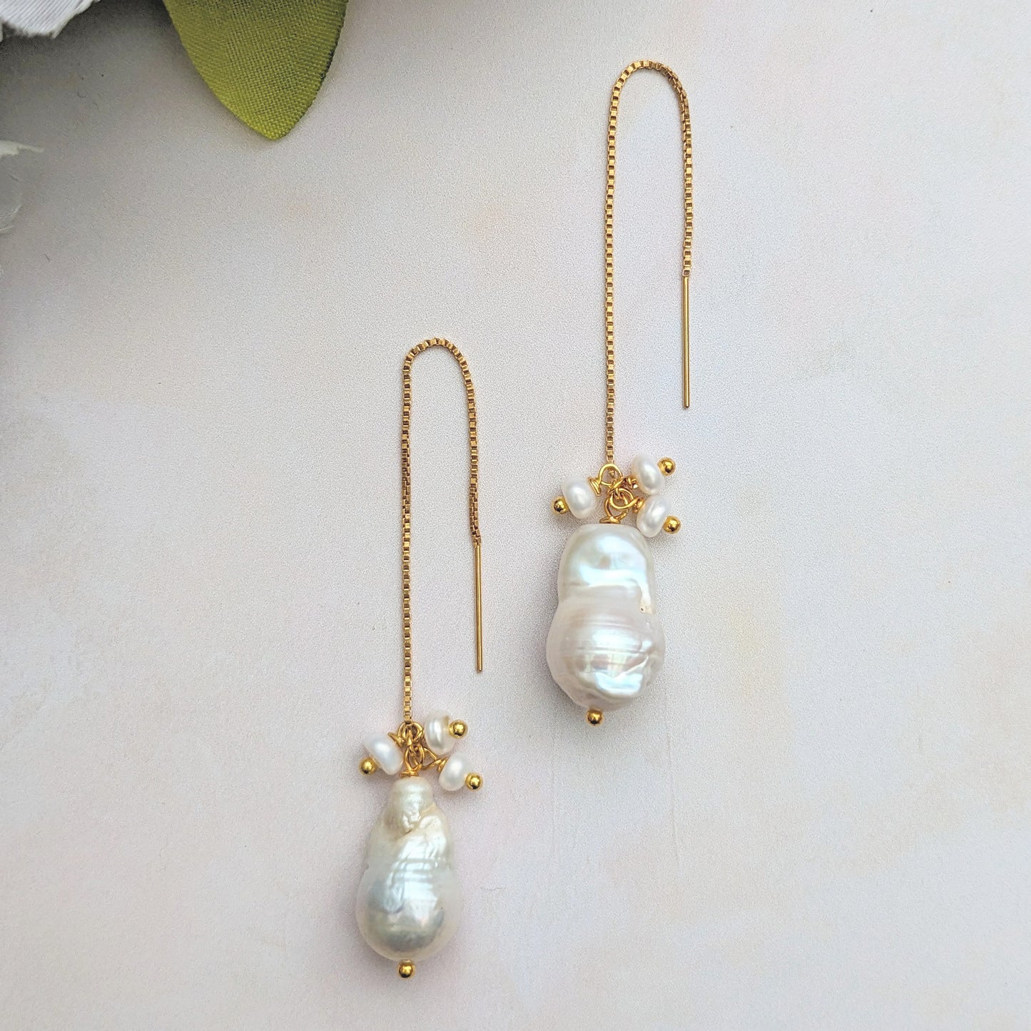 Pearl threader drop earrings - Susie Warner