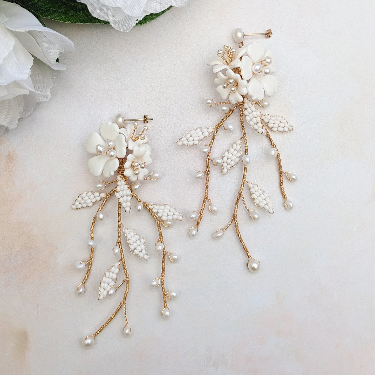 modern floral earrings - susie warner jewellery