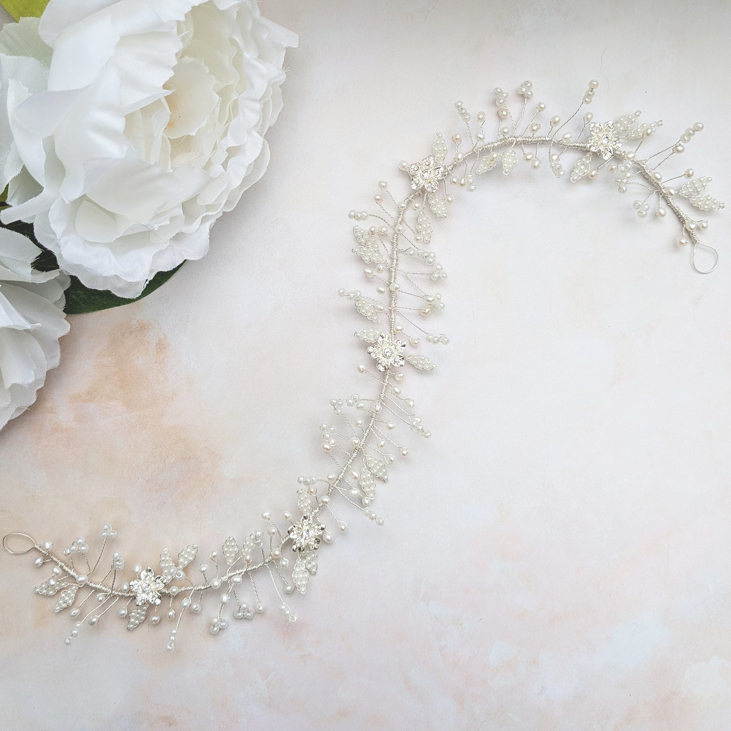 Modern floral bridal hair piece for weddings - Susie Warner