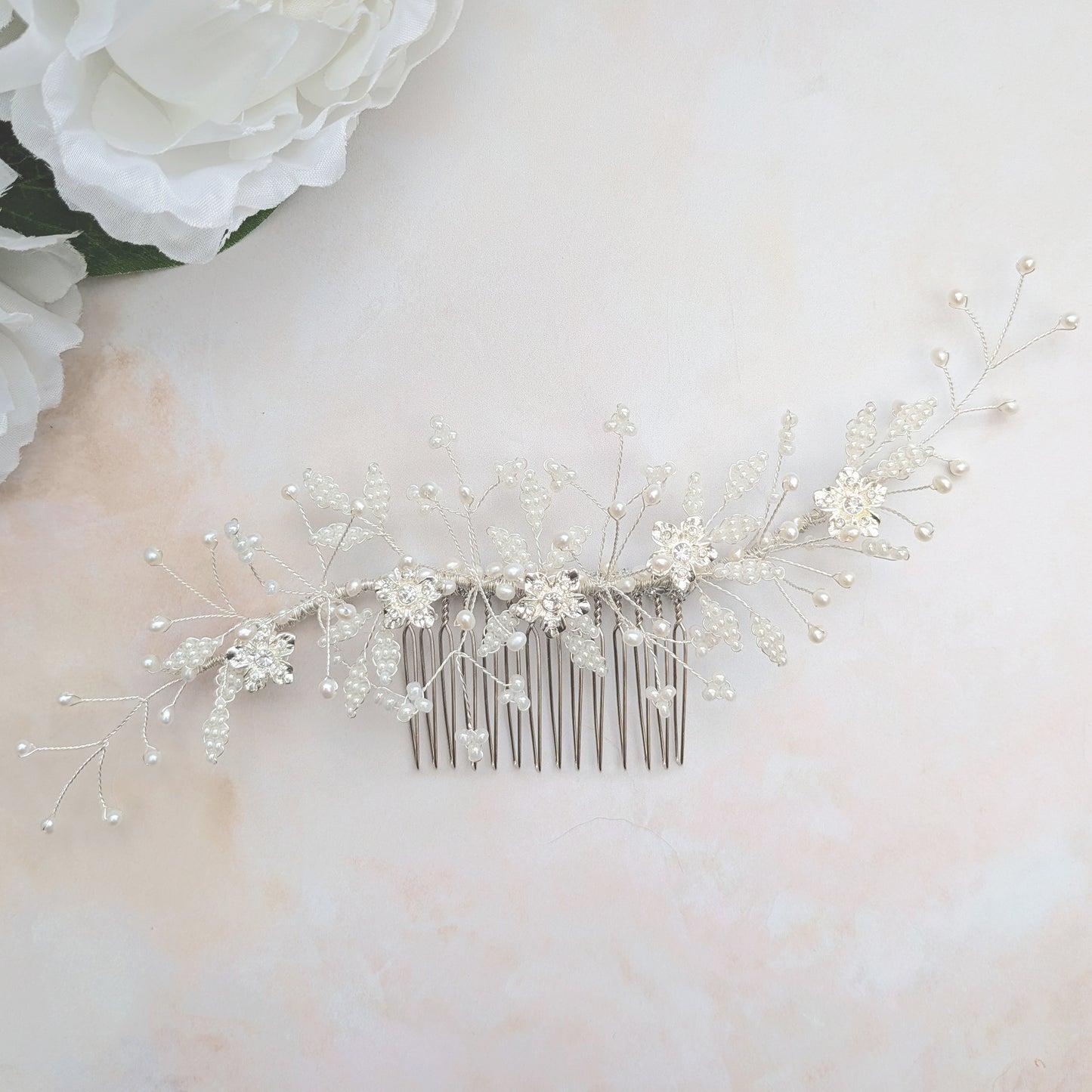 Floral bridal headpiece for weddings - Susie Warner