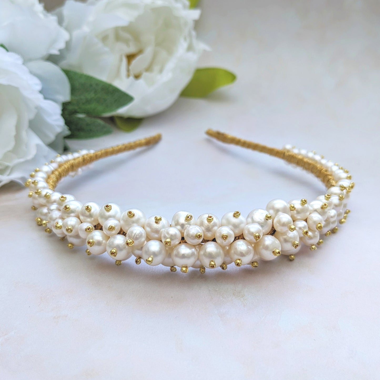 Luxury Freshwater Pearl Bridal Headband - Susie Warner