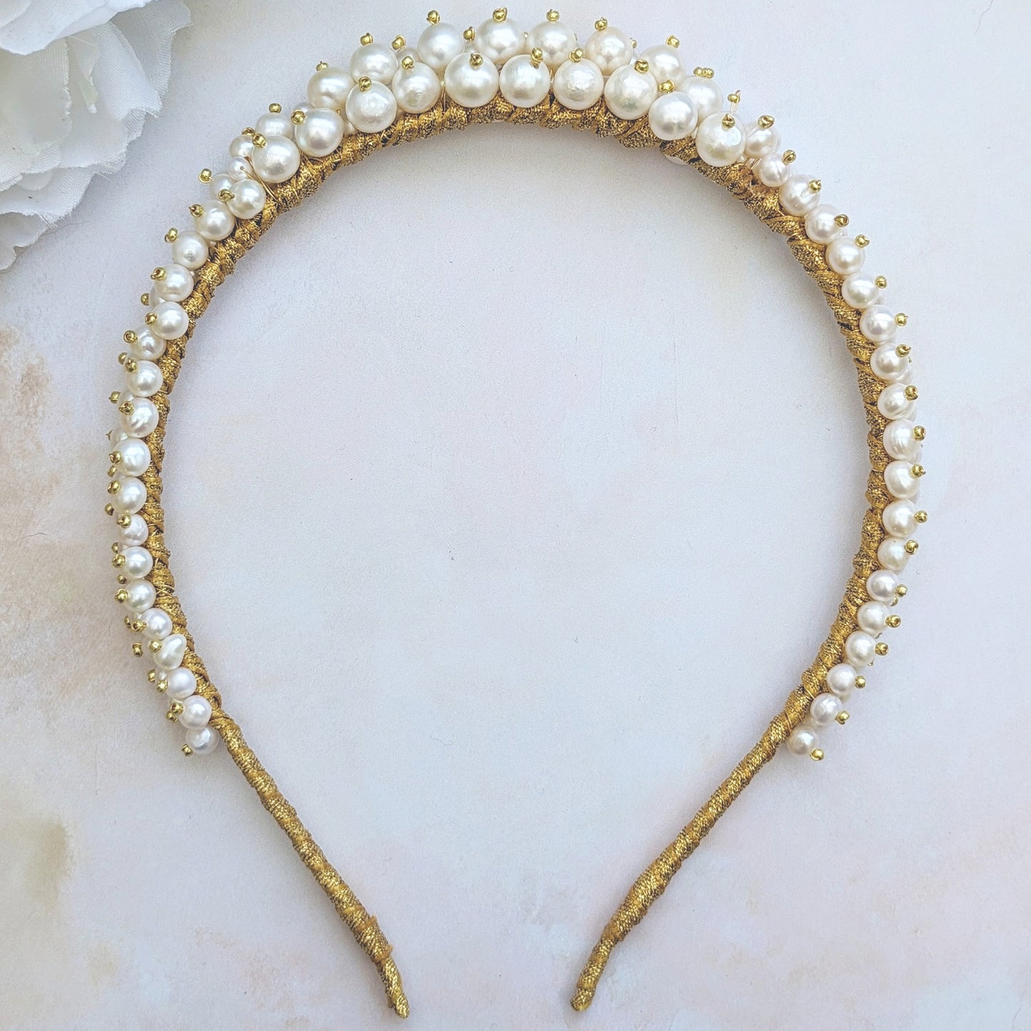 Modern Pearl Wedding Headband for Brides - Susie Warner