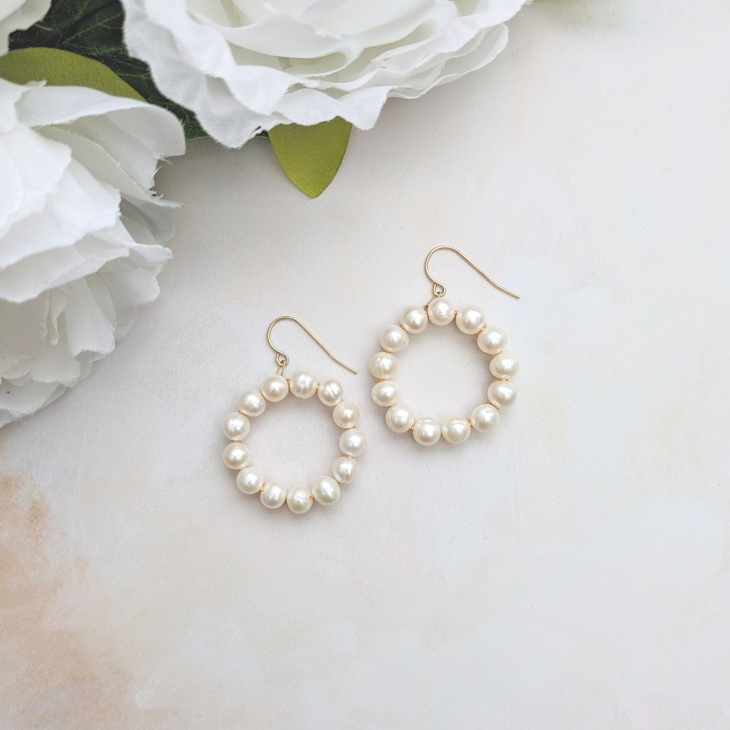 Luxury Freshwater Pearl Hoop Earrings - Susie Warner