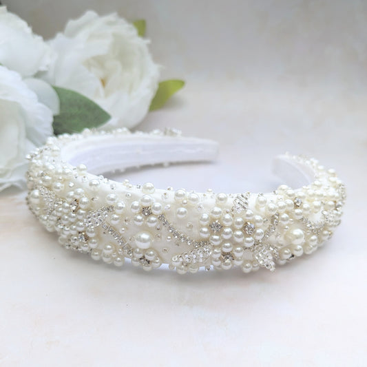 Luxury Pearl Flower Headband for weddings - Susie Warner
