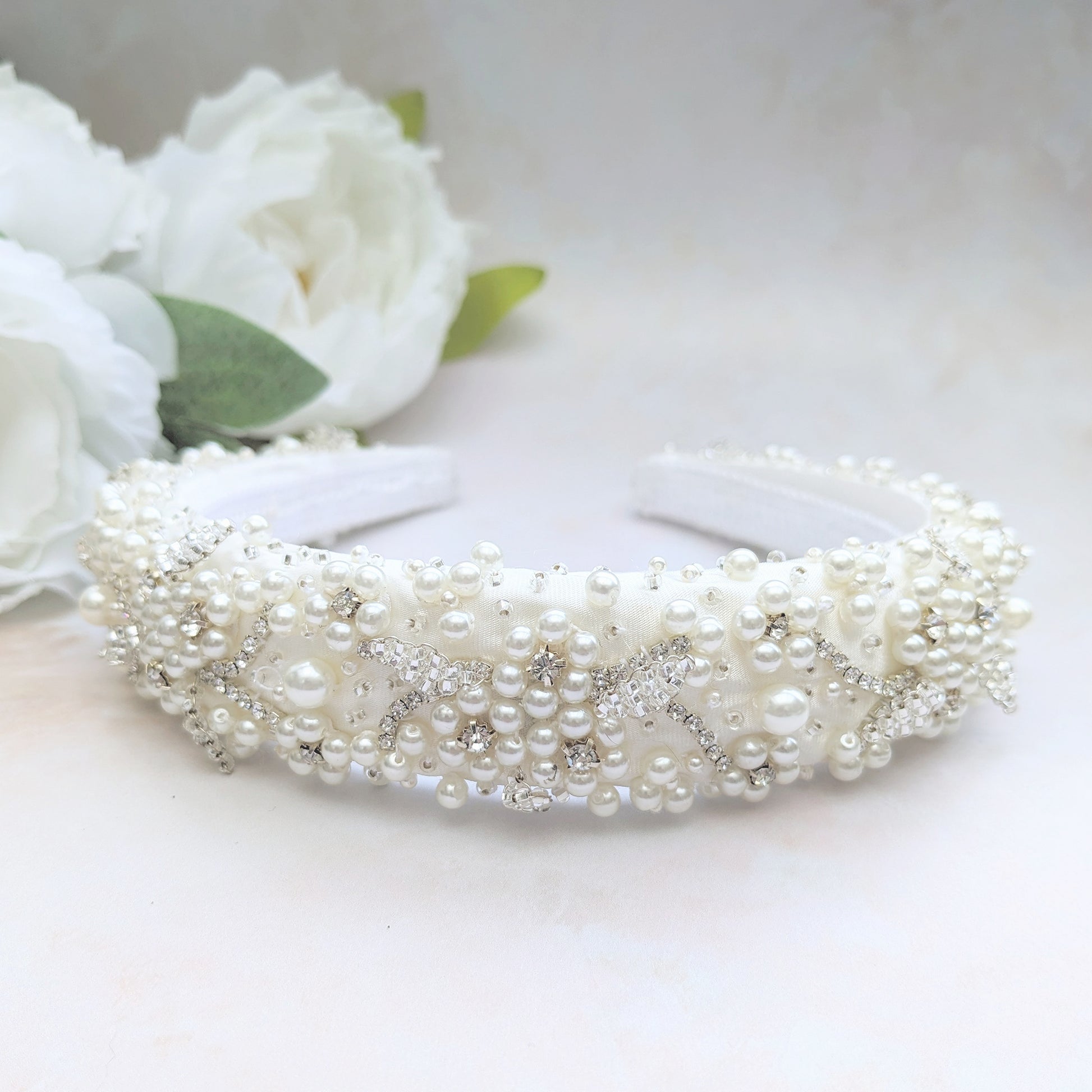 Floral bridal headband for Weddings - Susie Warner - 