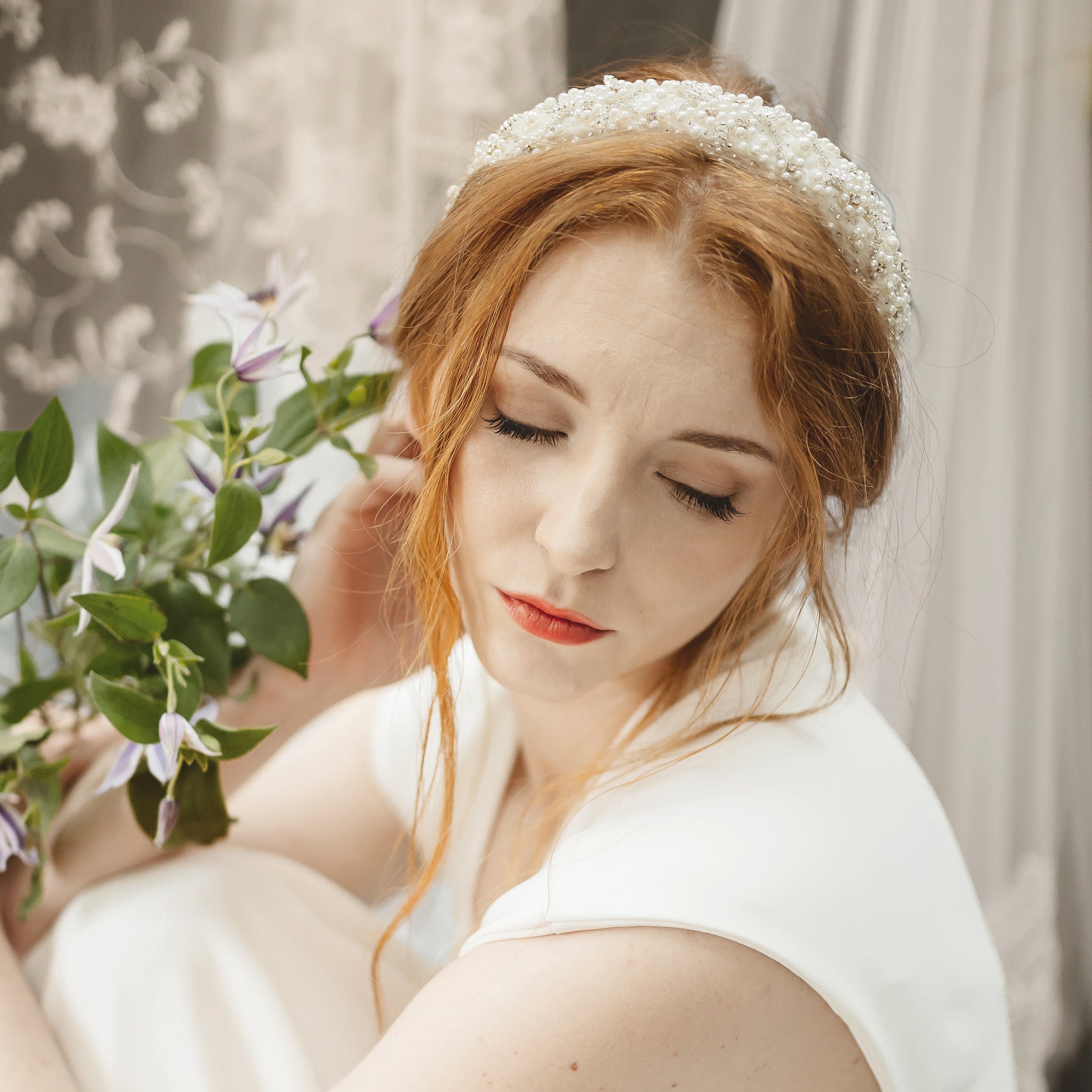 Modern Luxury Pearl Wedding Headband for Brides - Susie Warner