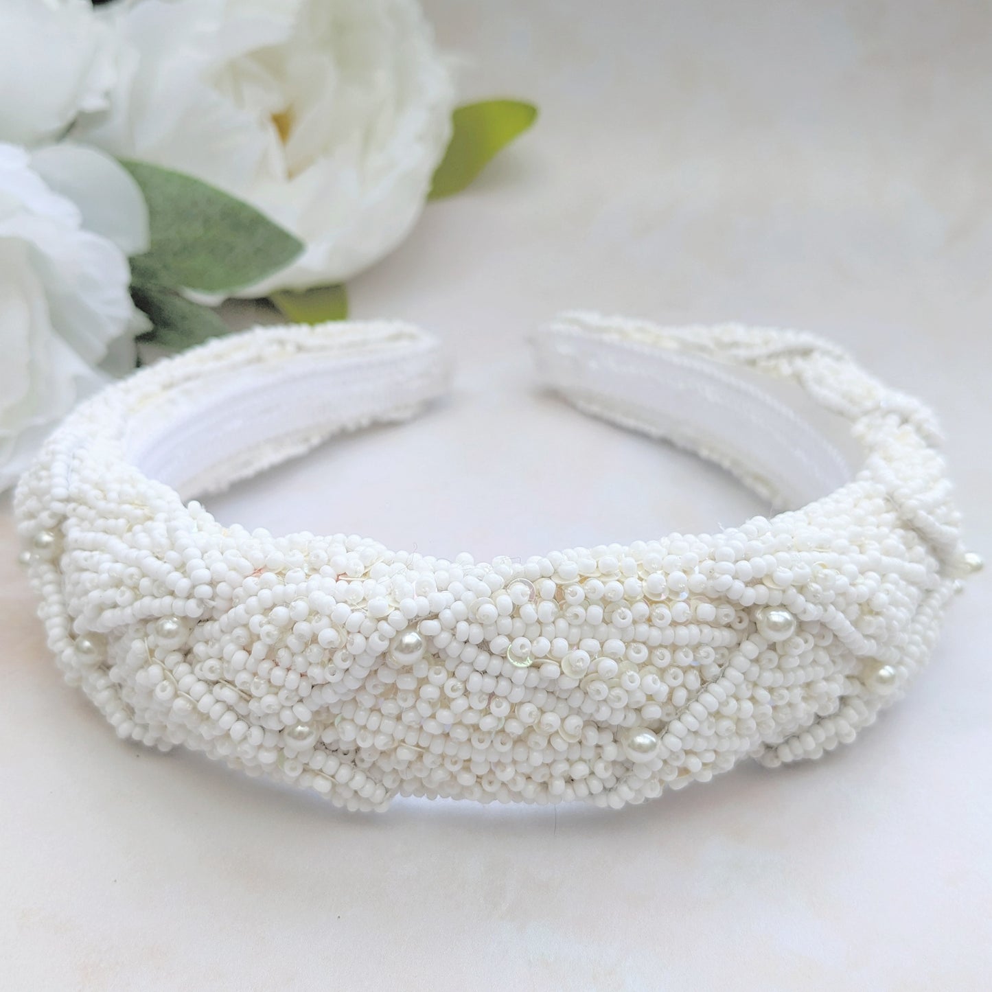 Luxury hand crafted Pearl leaf headband for weddings - Susie Warner