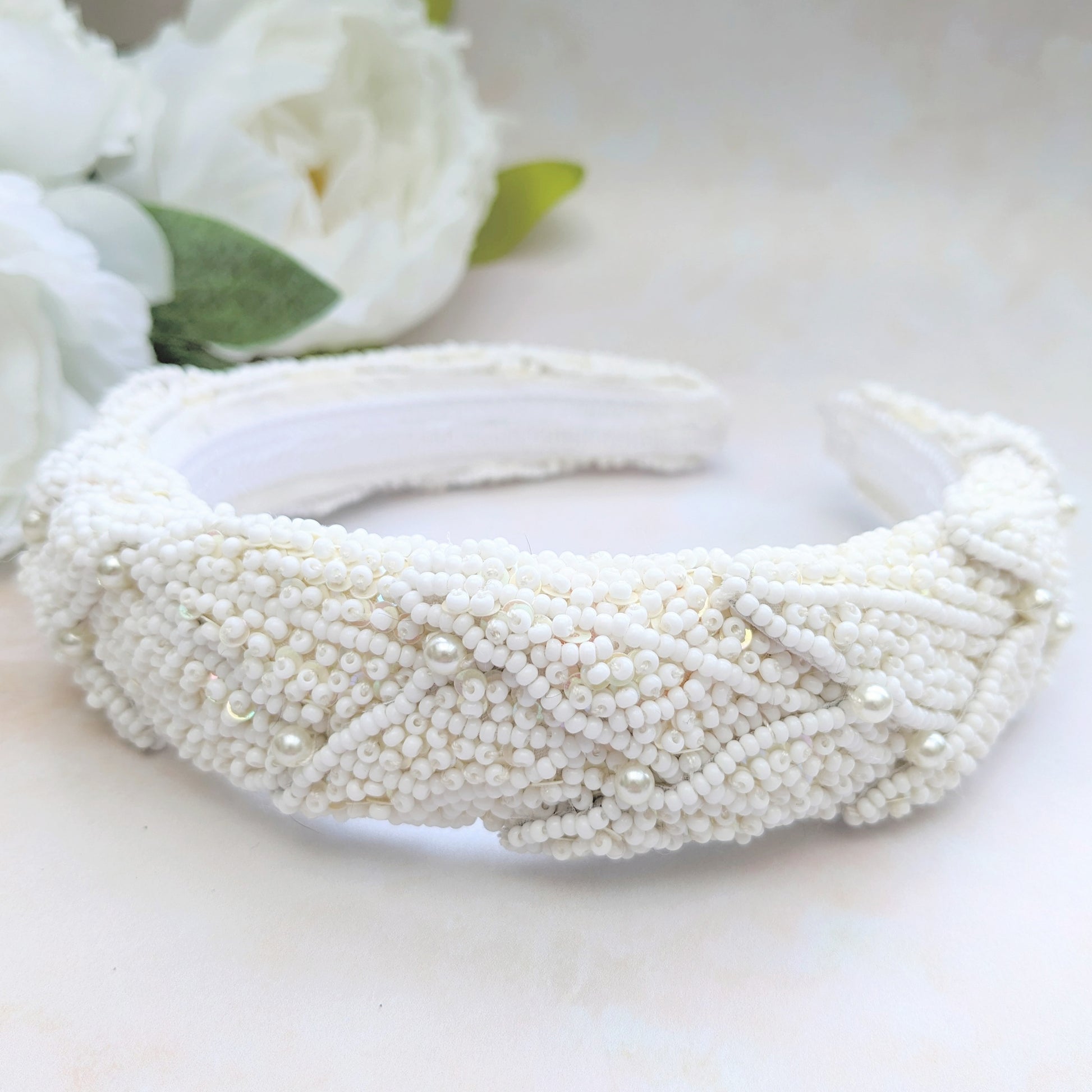 Luxury Pearl Leaf bridal headband for weddings - Susie Warner