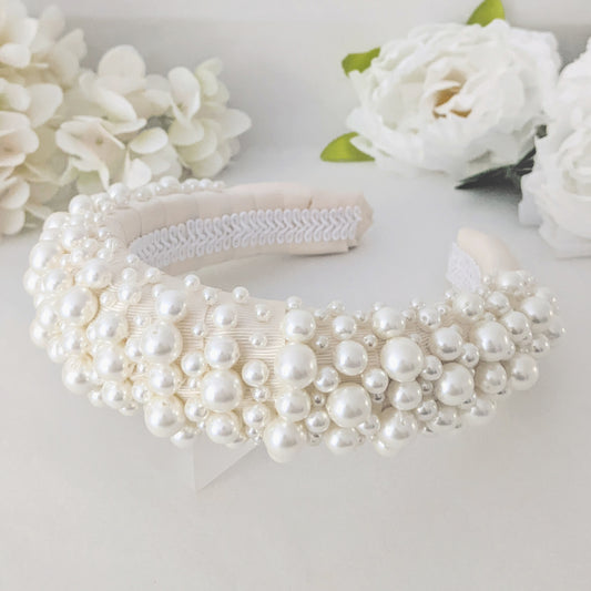 modern pearl bridal headband - Susie Warner